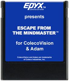 Cartridge artwork for Escape from the Mindmaster on the Coleco Vision.
