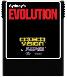 Cartridge artwork for Evolution on the Coleco Vision.