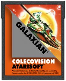 Cartridge artwork for Galaxian on the Coleco Vision.