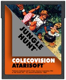 Cartridge artwork for Jungle Hunt on the Coleco Vision.