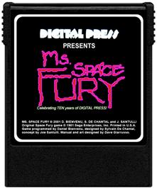 Cartridge artwork for Ms. Space Fury on the Coleco Vision.