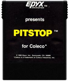 Cartridge artwork for Pitstop on the Coleco Vision.