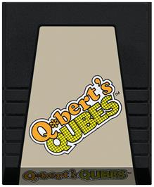 Cartridge artwork for Q*bert's Qubes on the Coleco Vision.