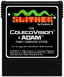 Cartridge artwork for Slither on the Coleco Vision.