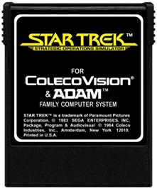 Cartridge artwork for Star Trek Strategic Operations Simulator on the Coleco Vision.