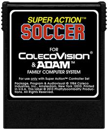 Cartridge artwork for Super Action Soccer on the Coleco Vision.