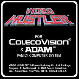 Cartridge artwork for Video Hustler on the Coleco Vision.