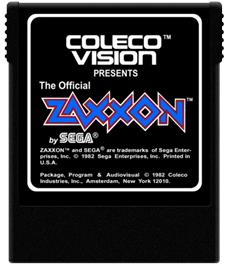 Cartridge artwork for Zaxxon on the Coleco Vision.