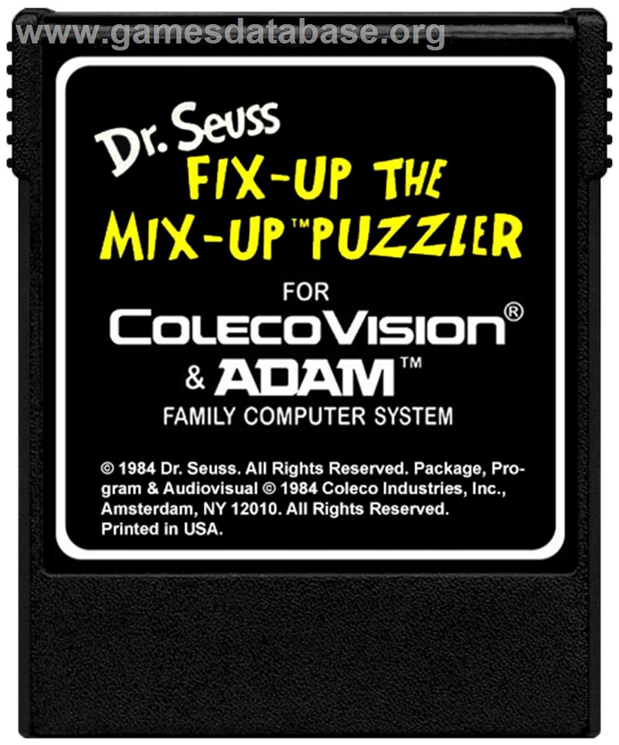 Dr. Seuss's Fix-Up the Mix-Up Puzzler - Coleco Vision - Artwork - Cartridge