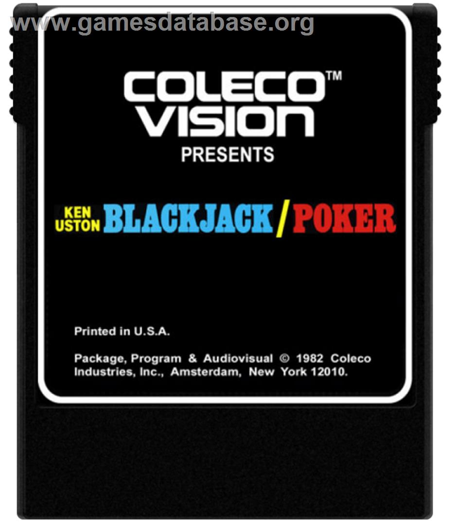 Ken Uston's BlackJack & Poker - Coleco Vision - Artwork - Cartridge