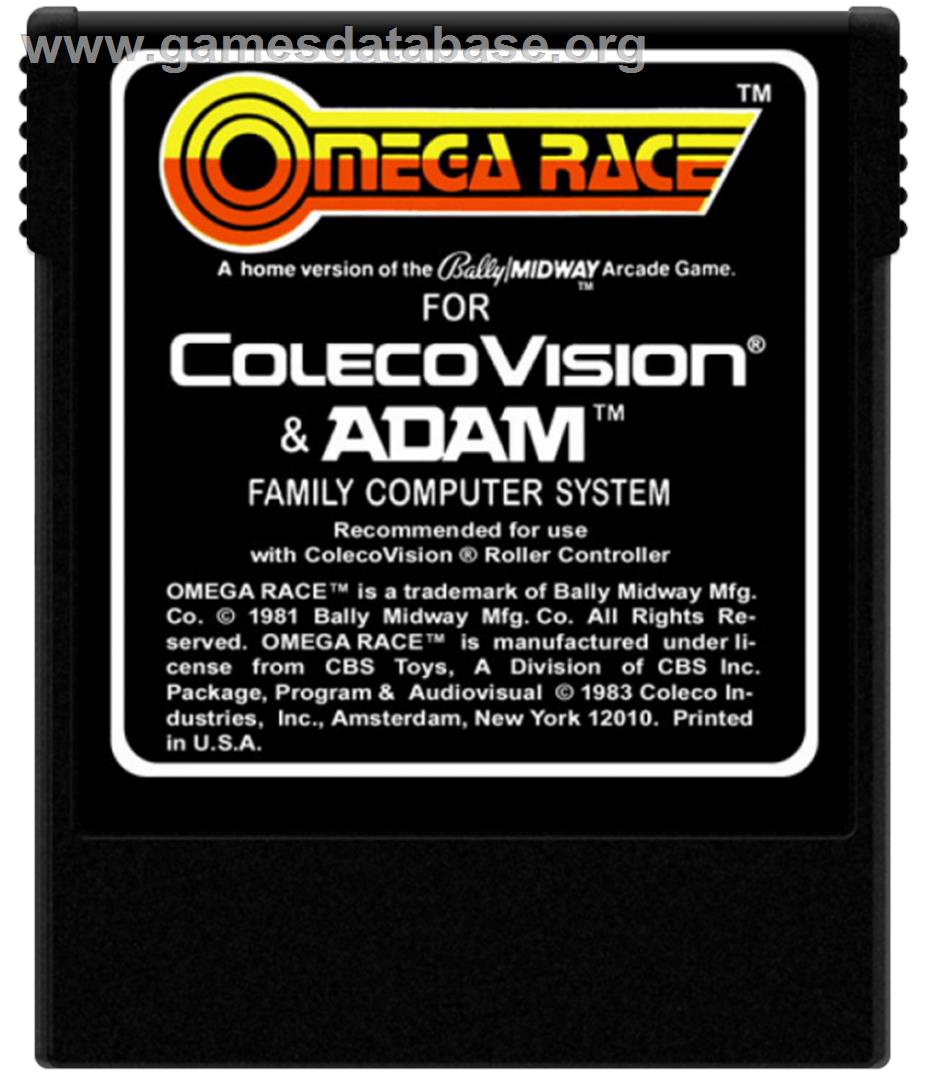 Omega Race - Coleco Vision - Artwork - Cartridge