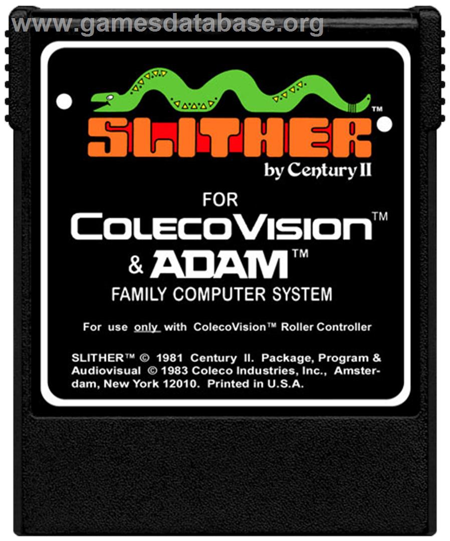 Slither - Coleco Vision - Artwork - Cartridge