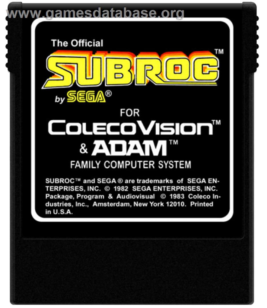Subroc - Coleco Vision - Artwork - Cartridge