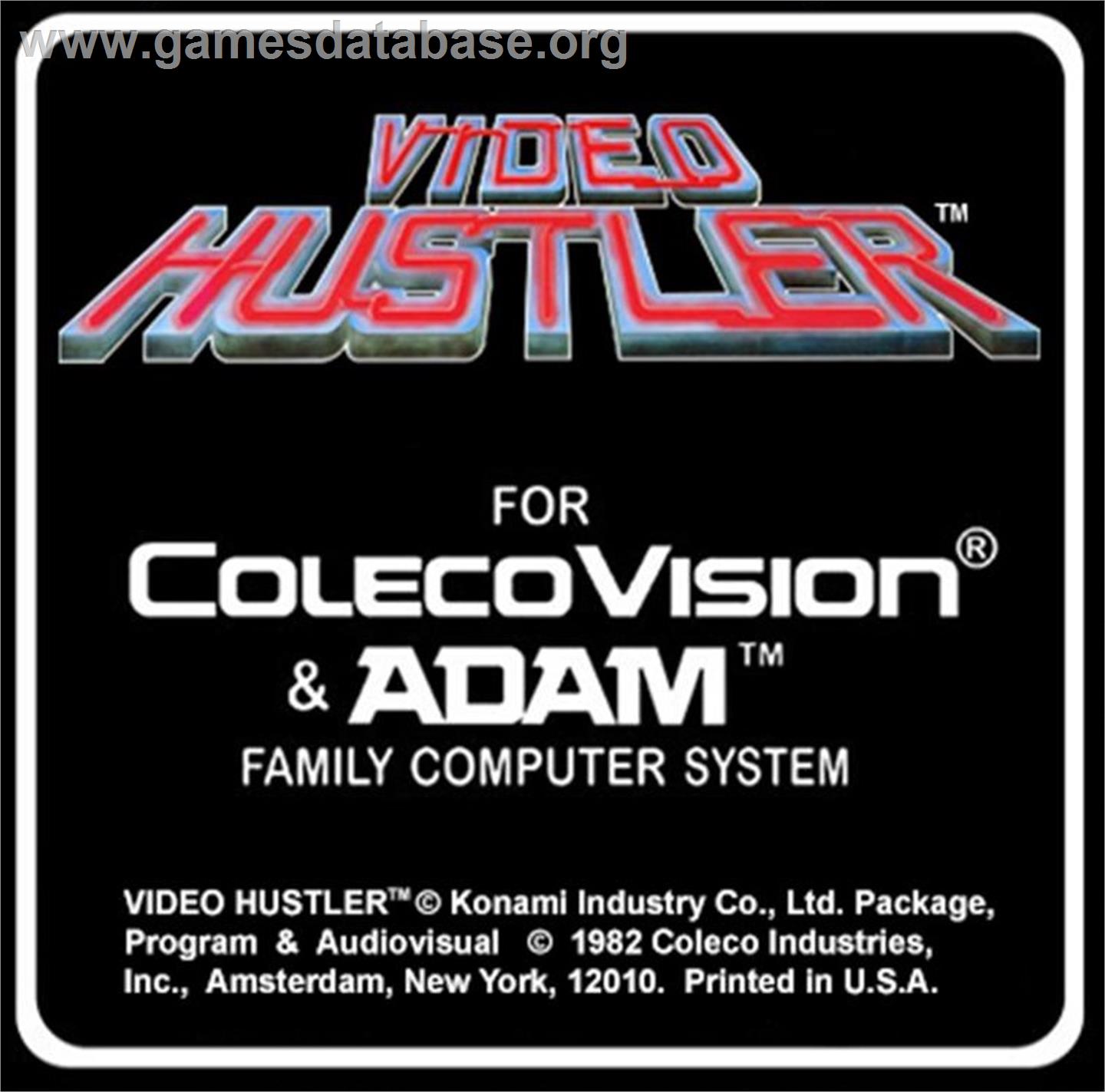 Video Hustler - Coleco Vision - Artwork - Cartridge