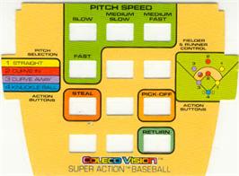 Overlay for Super Action Baseball on the Coleco Vision.