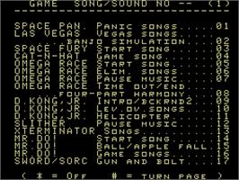 In game image of Adam's Musicbox (Demo) on the Coleco Vision.
