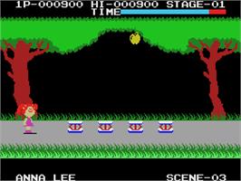 In game image of Cabbage Patch Kids Adventures in the Park on the Coleco Vision.