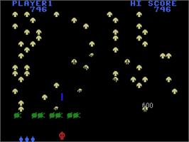 In game image of Centipede on the Coleco Vision.