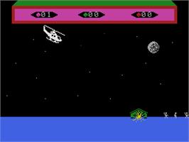 In game image of Choplifter on the Coleco Vision.