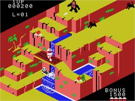 In game image of Congo Bongo on the Coleco Vision.
