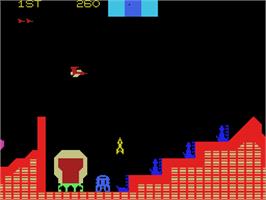 In game image of Cosmic Avenger on the Coleco Vision.