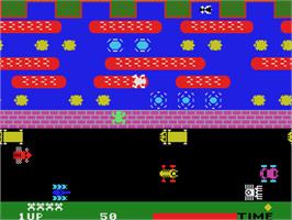 In game image of Frogger on the Coleco Vision.