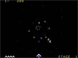 In game image of Gyruss on the Coleco Vision.