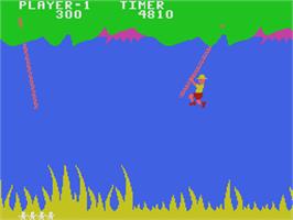 In game image of Jungle Hunt on the Coleco Vision.