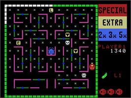 In game image of Lady Bug on the Coleco Vision.