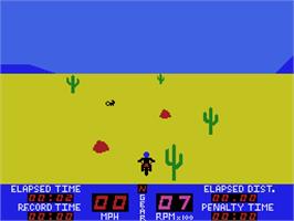 In game image of Motocross Racer on the Coleco Vision.