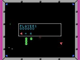 In game image of Omega Race on the Coleco Vision.