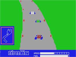 In game image of Pitstop on the Coleco Vision.