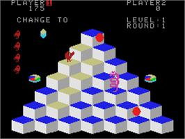 In game image of Q*bert on the Coleco Vision.