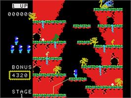 In game image of Roc'n Rope on the Coleco Vision.