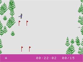 In game image of Skiing on the Coleco Vision.