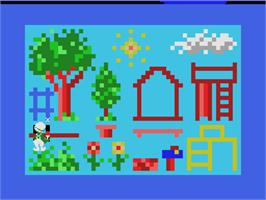 In game image of Smurf: Paint 'n' Play Workshop on the Coleco Vision.