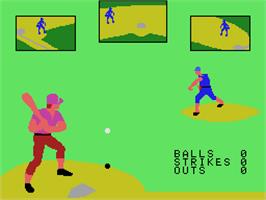 In game image of Super Action Baseball on the Coleco Vision.