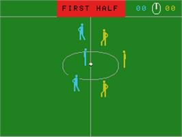 In game image of Super Action Soccer on the Coleco Vision.