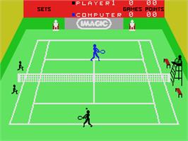 In game image of Tournament Tennis on the Coleco Vision.