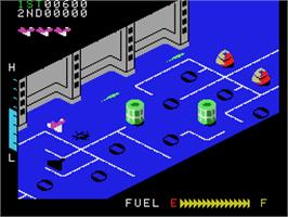 In game image of Zaxxon on the Coleco Vision.