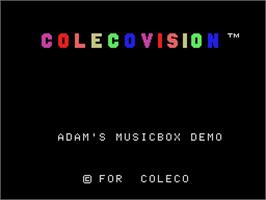 Title screen of Adam's Musicbox (Demo) on the Coleco Vision.