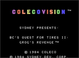Title screen of BC's Quest for Tires 2: Grog's Revenge on the Coleco Vision.