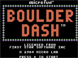 Title screen of Boulder Dash on the Coleco Vision.