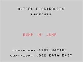 Title screen of Bump 'n' Jump on the Coleco Vision.