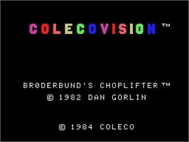 Title screen of Choplifter on the Coleco Vision.