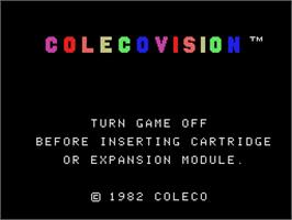 Title screen of ColecoVision Monitor Test on the Coleco Vision.