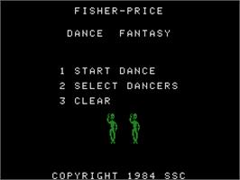 Title screen of Dance Fantasy on the Coleco Vision.