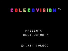 Title screen of Destructor on the Coleco Vision.