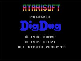 Title screen of Dig Dug on the Coleco Vision.