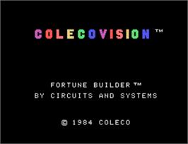 Title screen of Fortune Builder on the Coleco Vision.